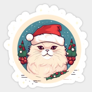 Persian Cat Xmas, Love Cats Sticker